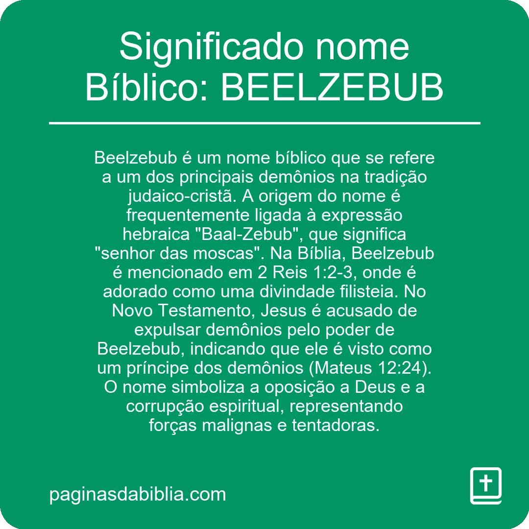 Significado nome Bíblico: BEELZEBUB