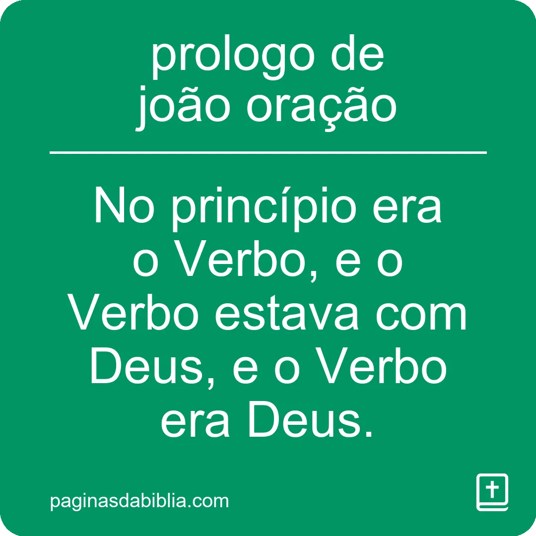 prologo de joão oração