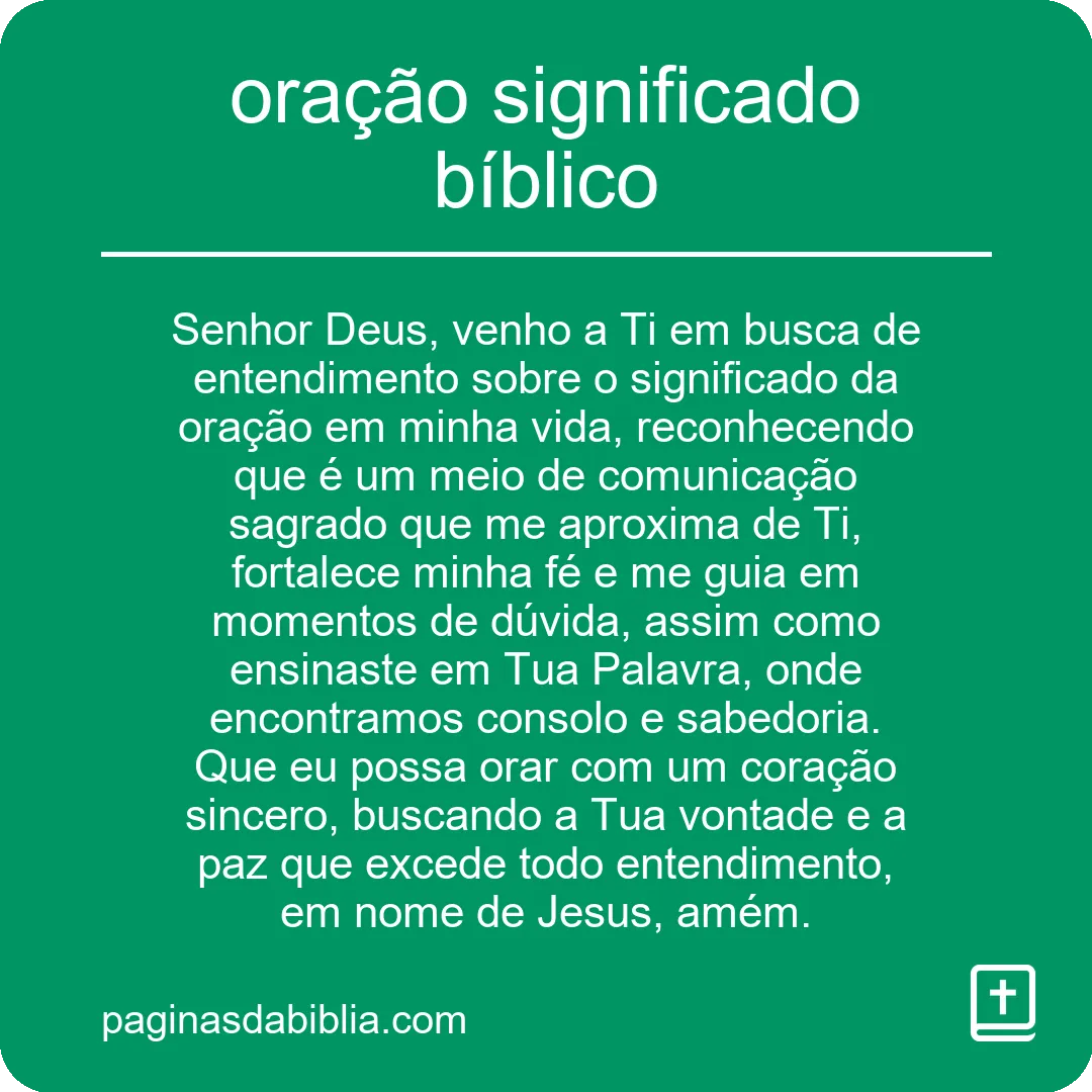 oração significado bíblico