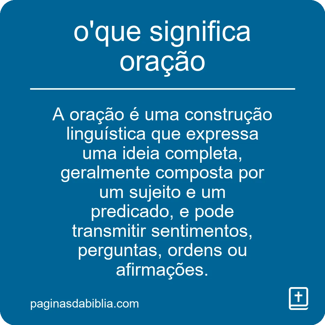 o'que significa oração