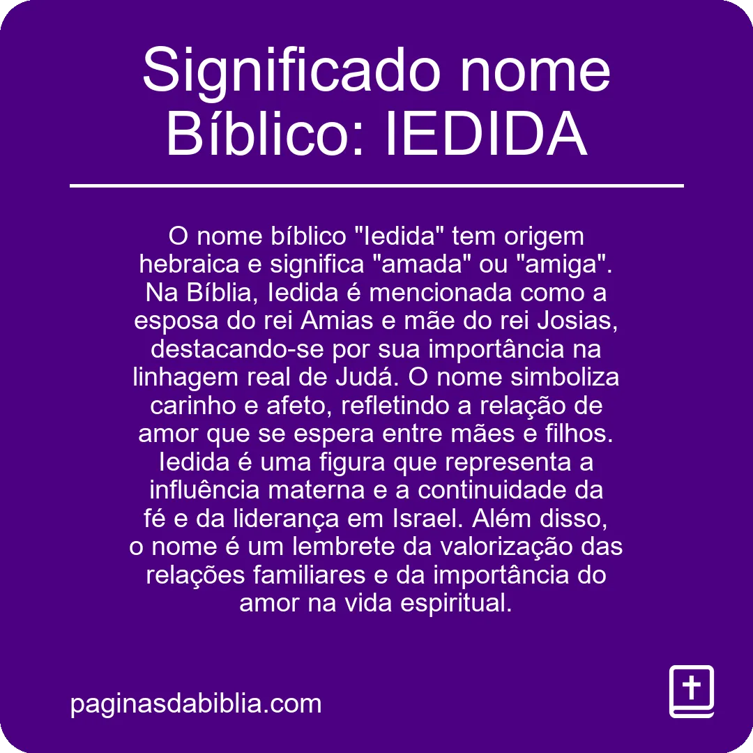 Significado nome Bíblico: IEDIDA