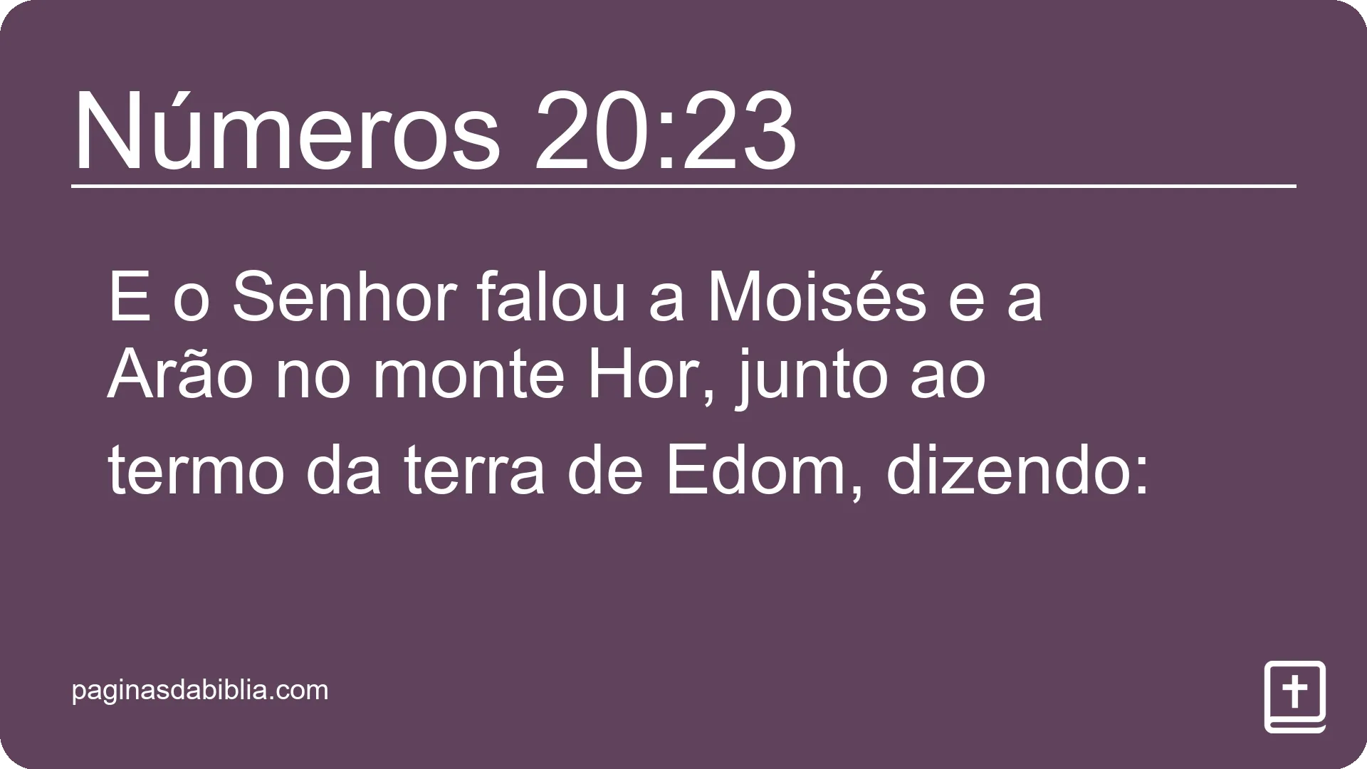 Números 20:23