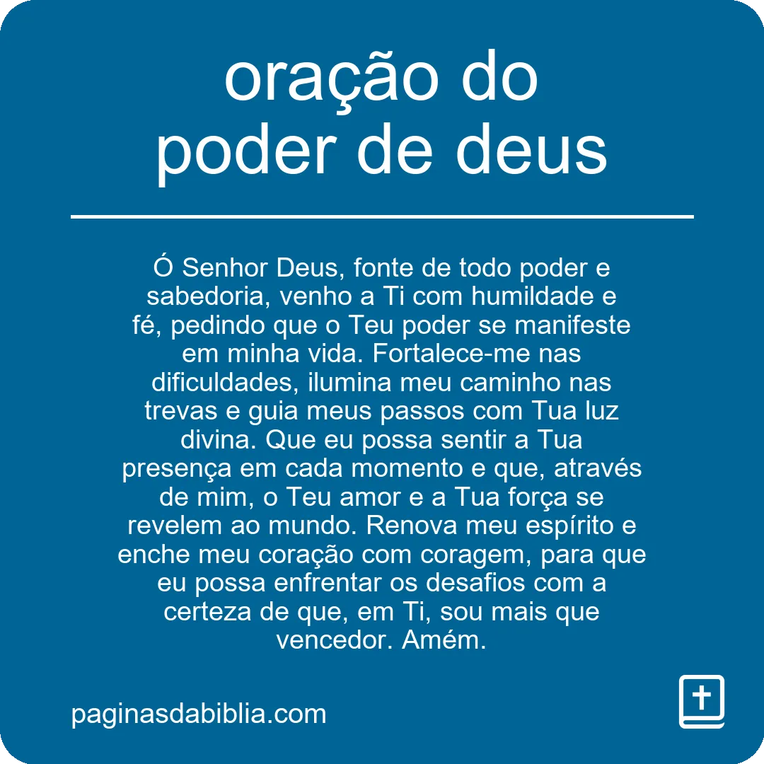 oração do poder de deus