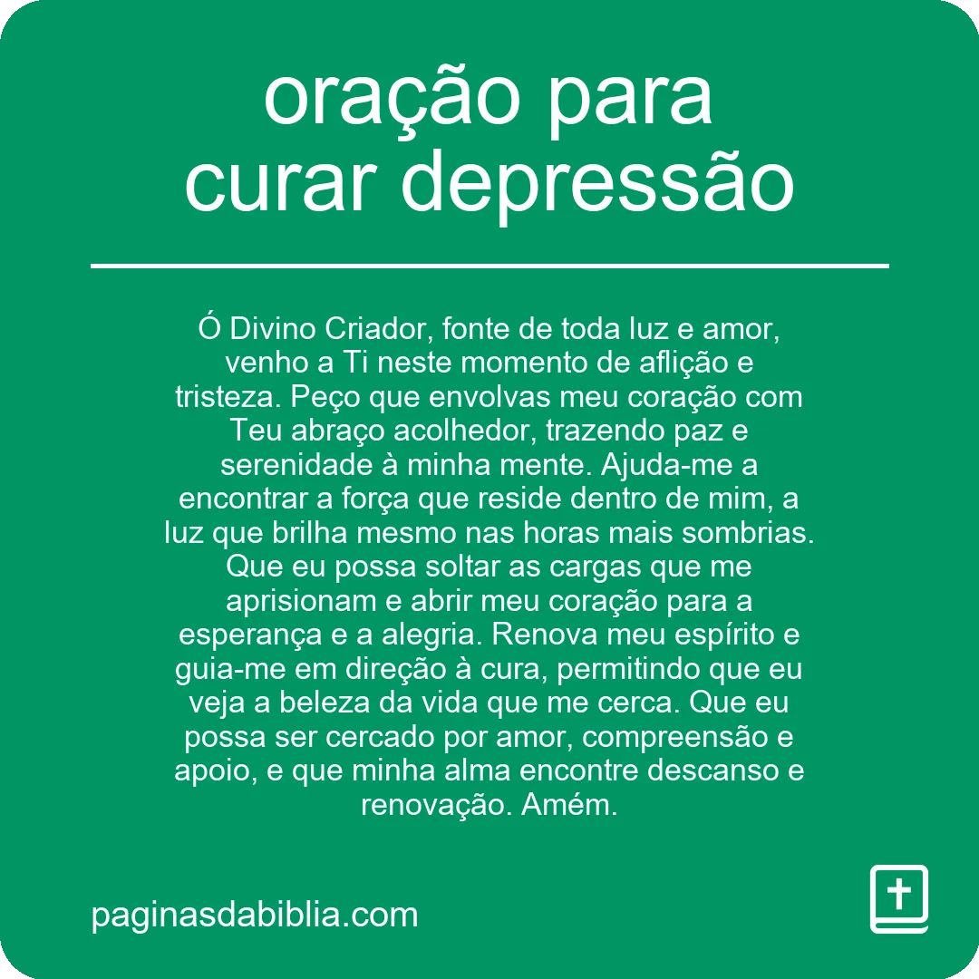 oração para curar depressão