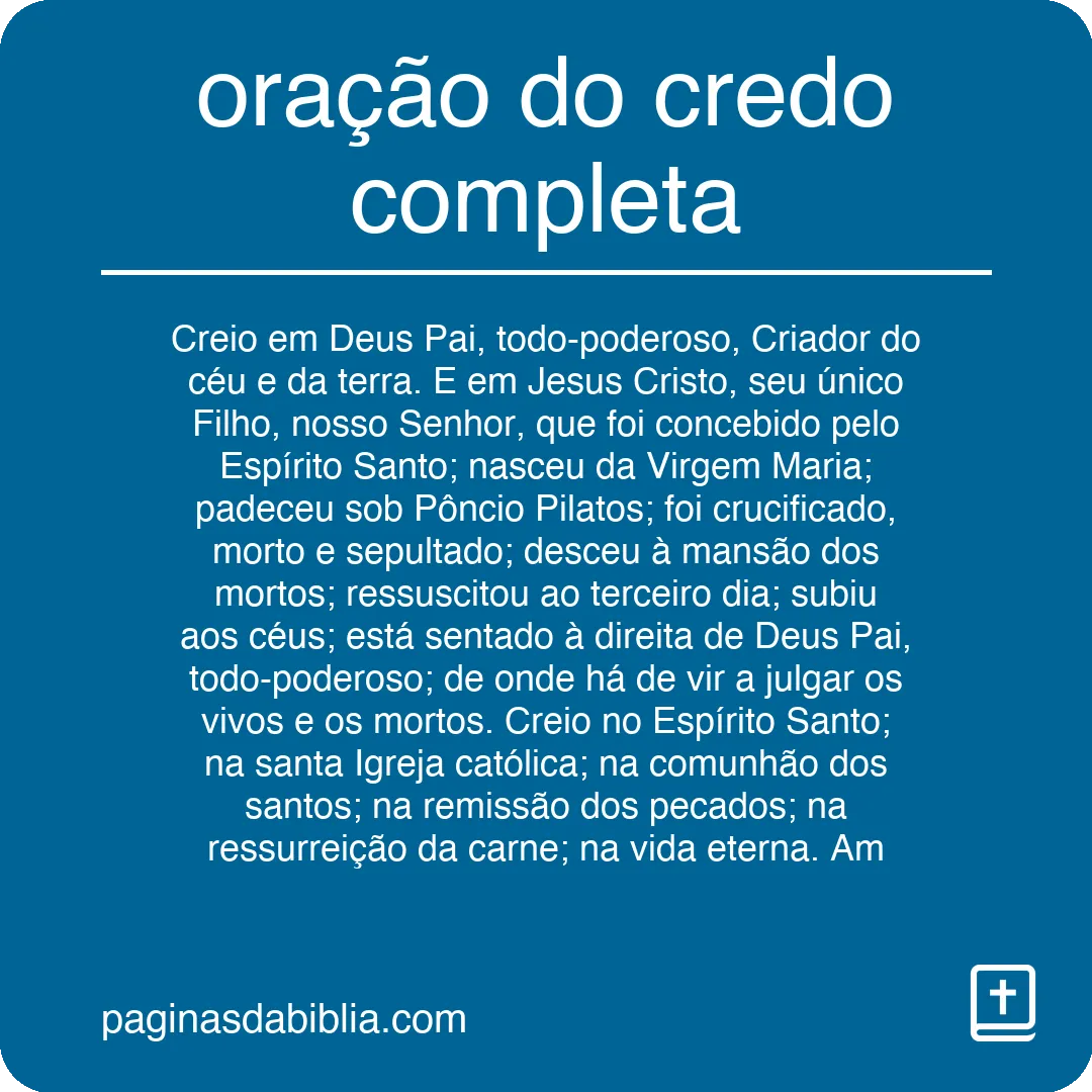 oração do credo completa