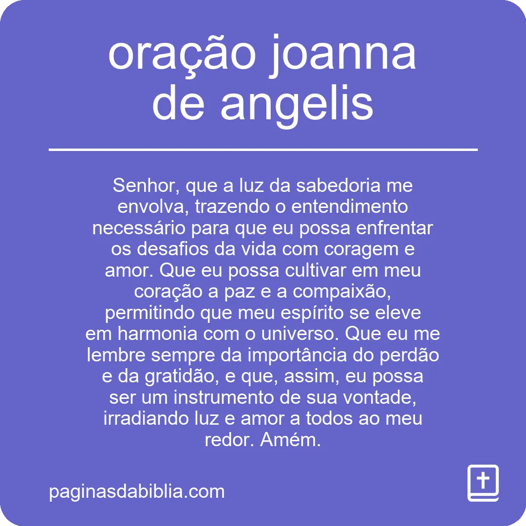 oração joanna de angelis