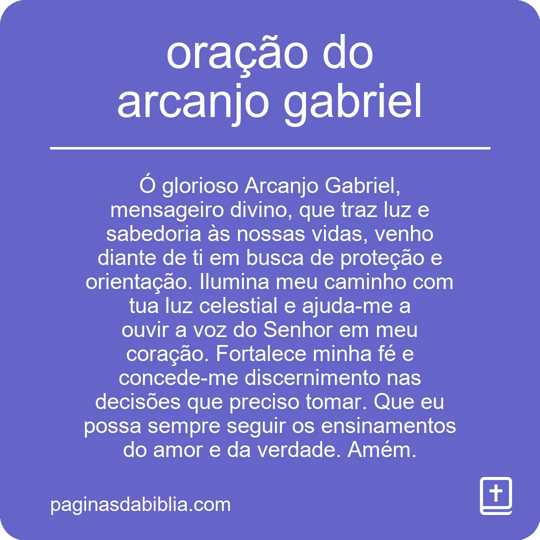 oração do arcanjo gabriel