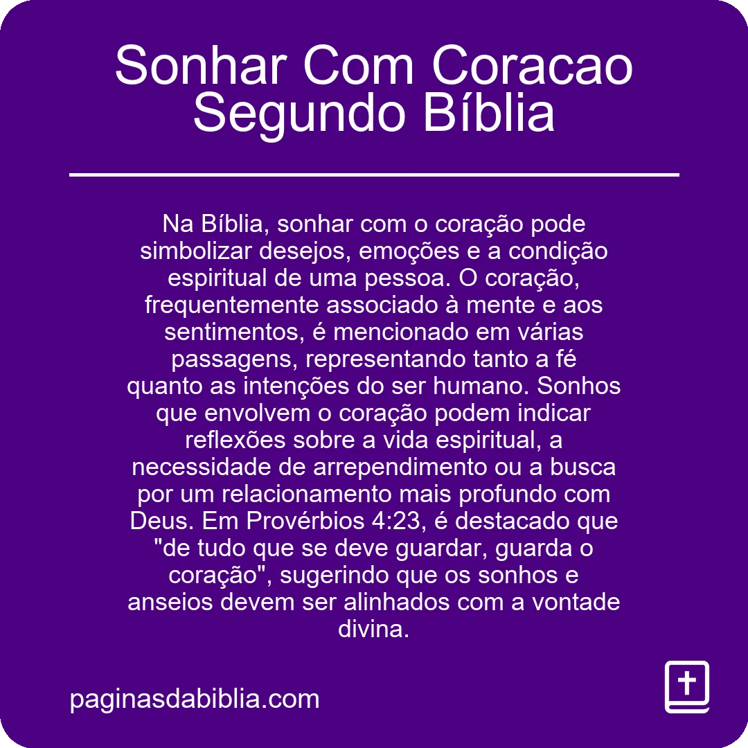 Sonhar Com Coracao Segundo Bíblia