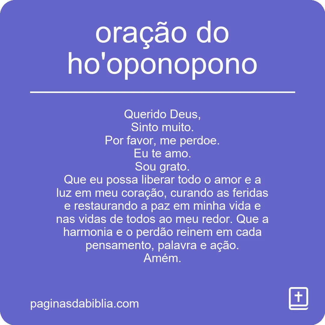 oração do ho'oponopono