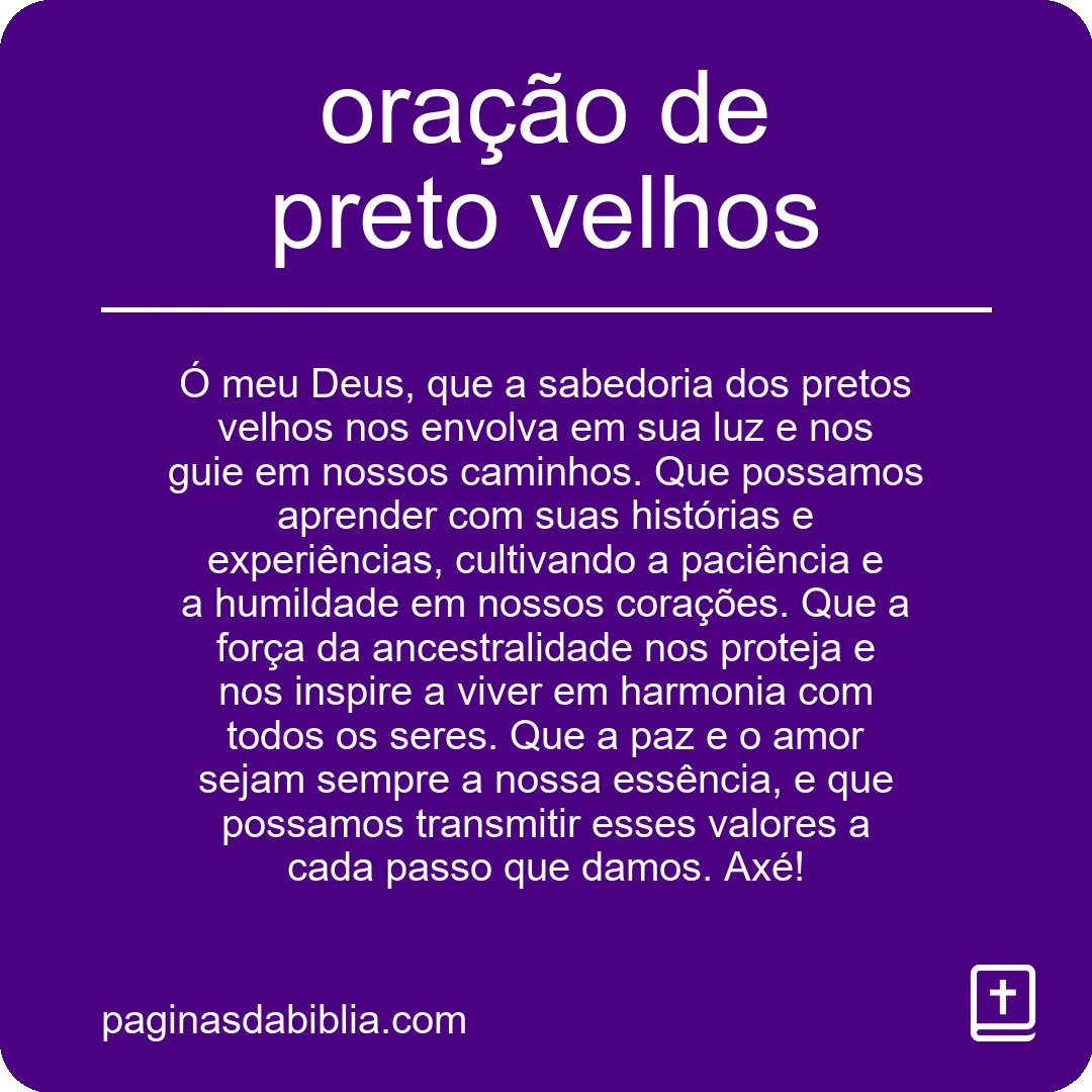 oração de preto velhos