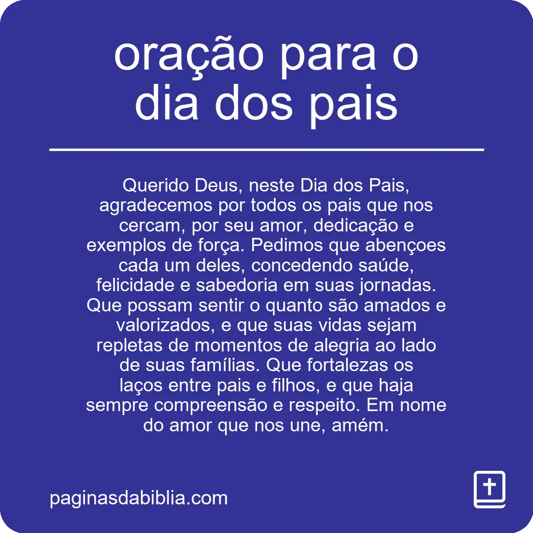 oração para o dia dos pais