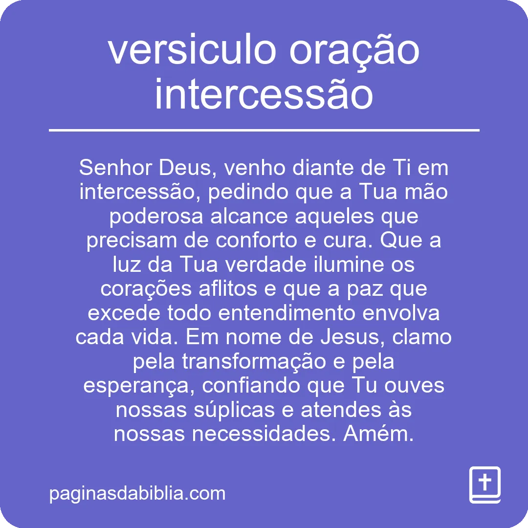 versiculo oração intercessão