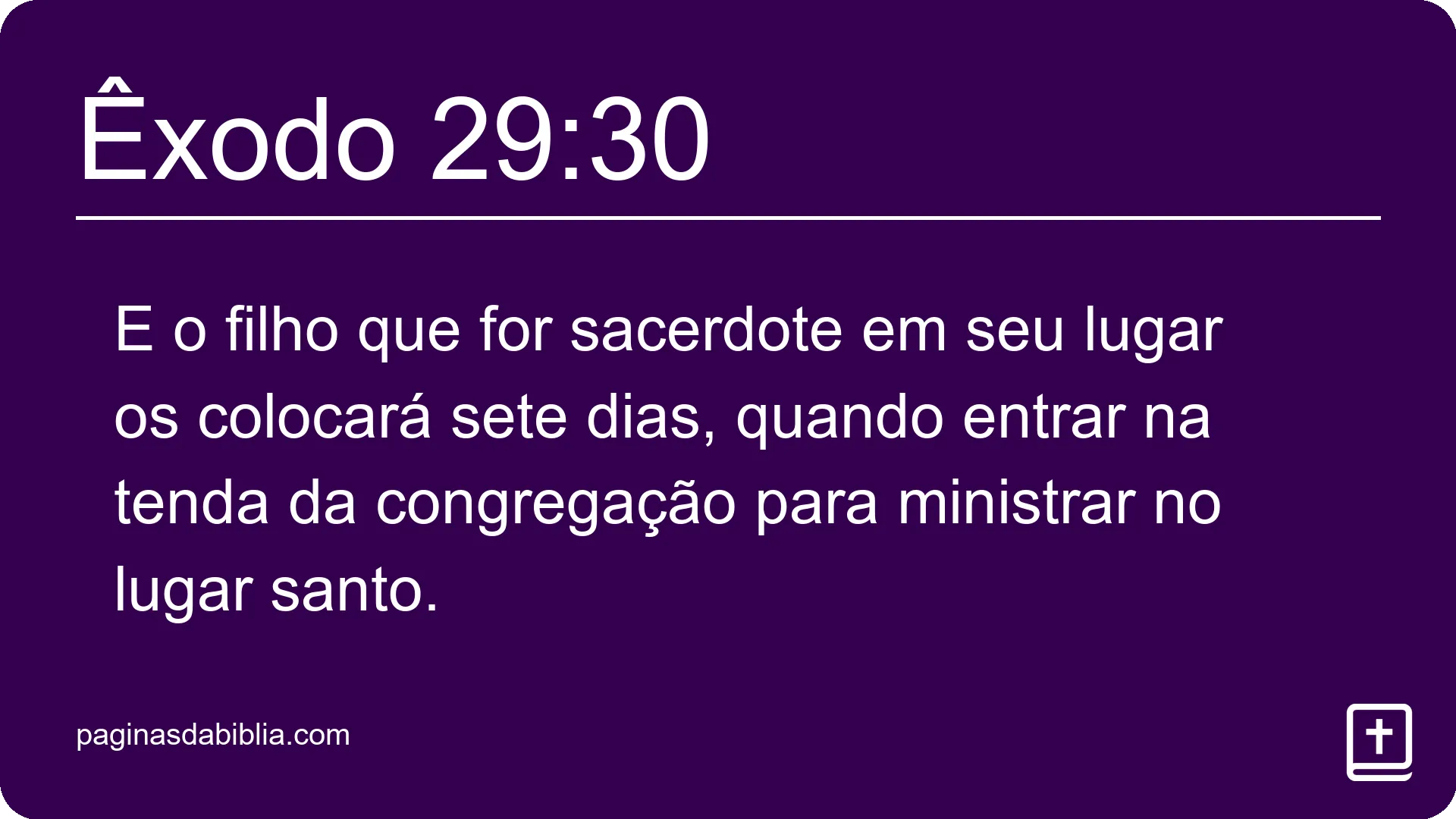 Êxodo 29:30