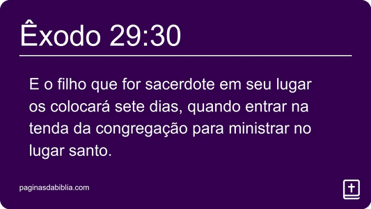 Êxodo 29:30