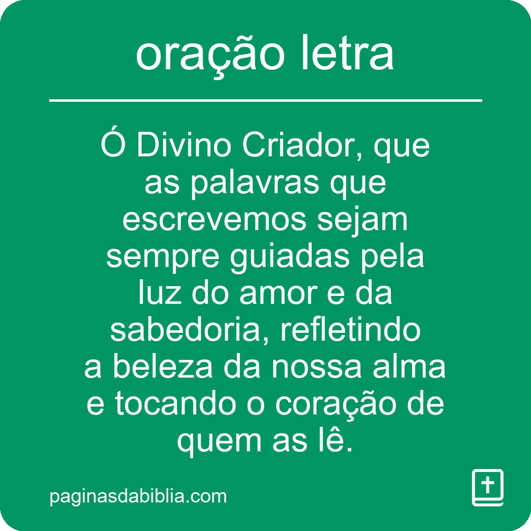 oração letra