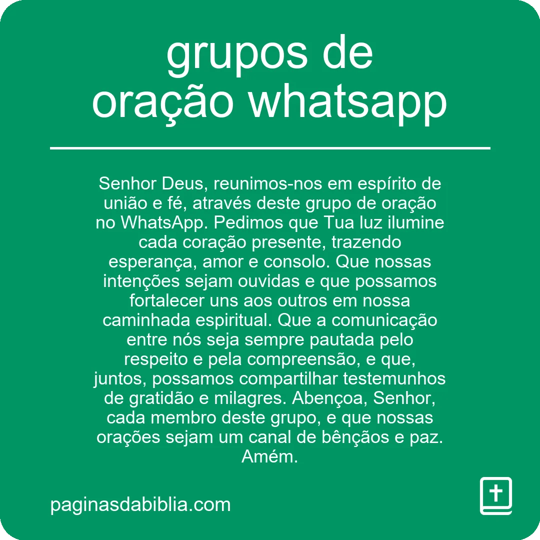 grupos de oração whatsapp