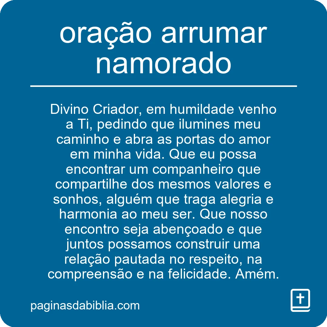 oração arrumar namorado