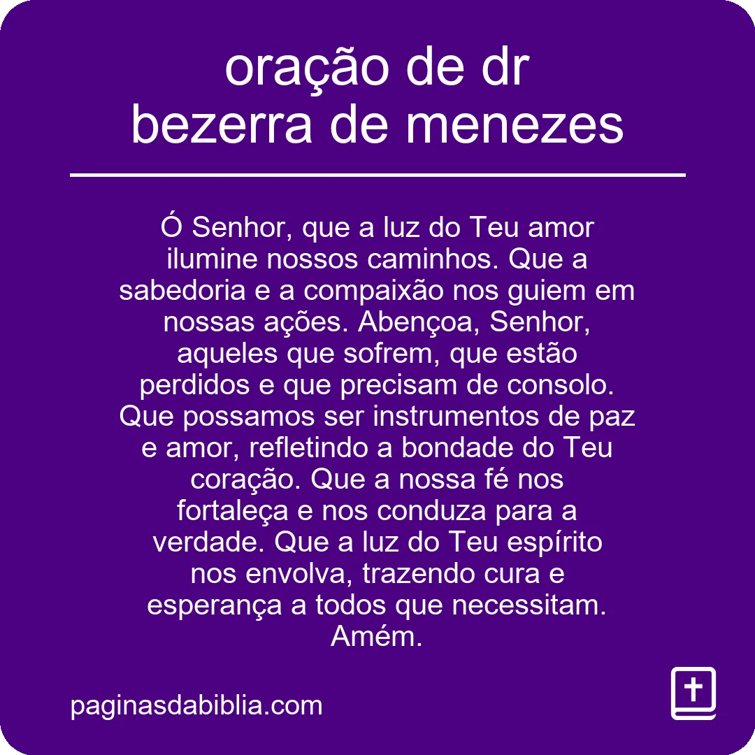 oração de dr bezerra de menezes