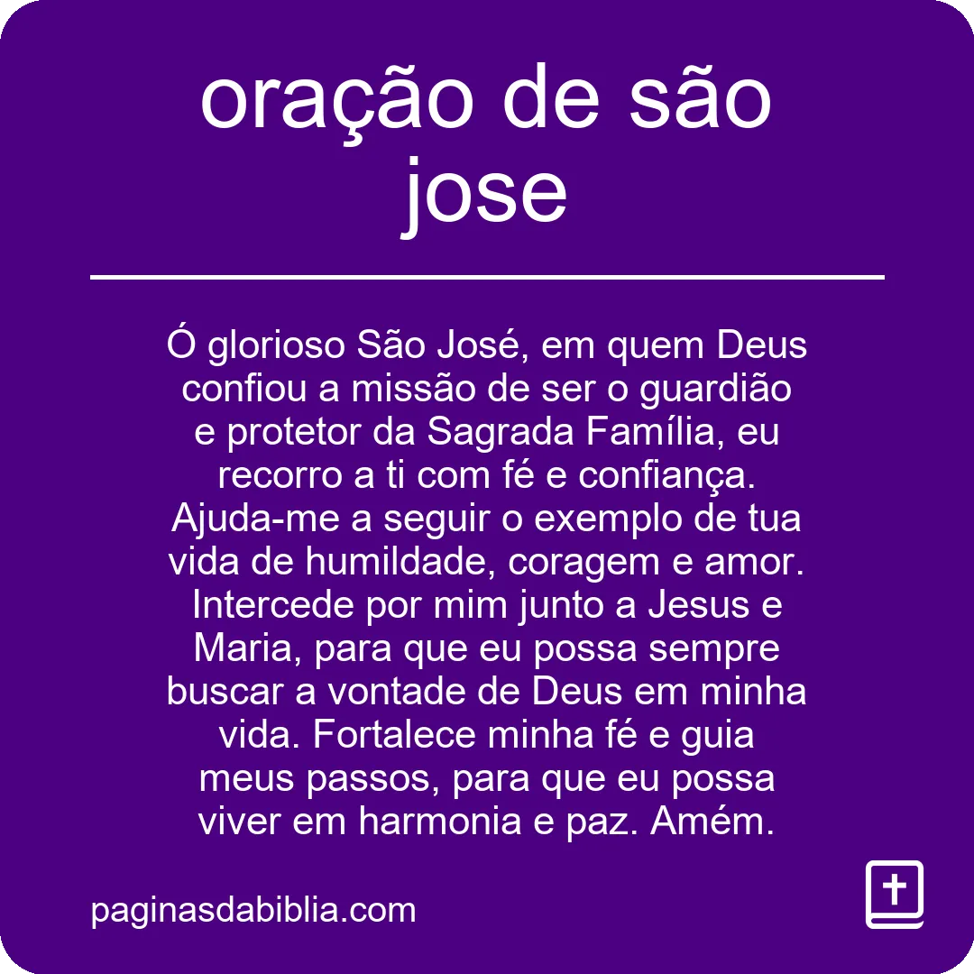 oração de são jose