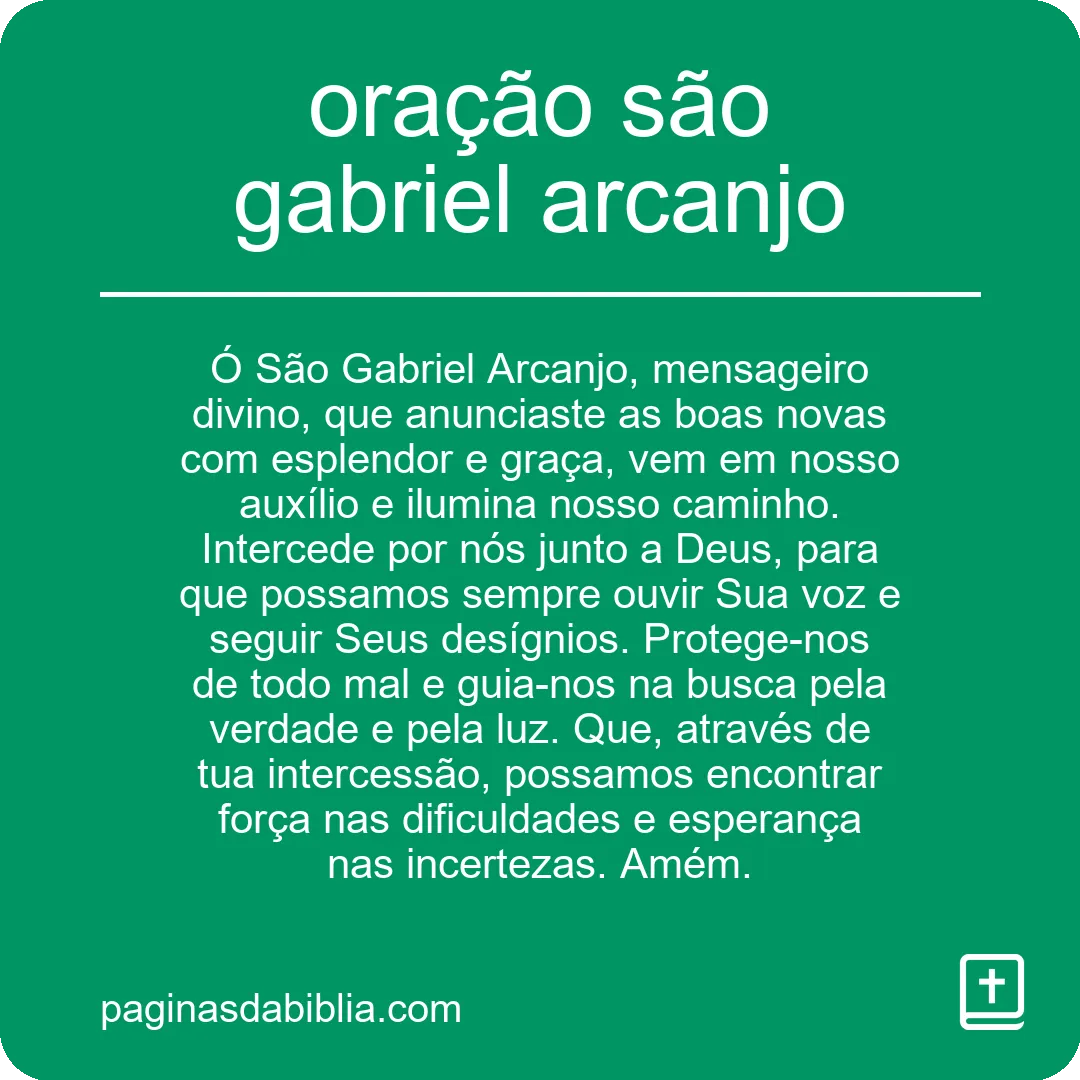 oração são gabriel arcanjo