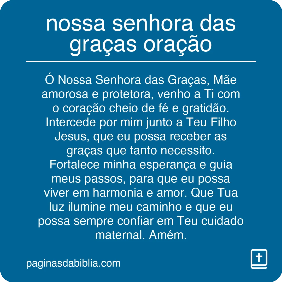 nossa senhora das graças oração