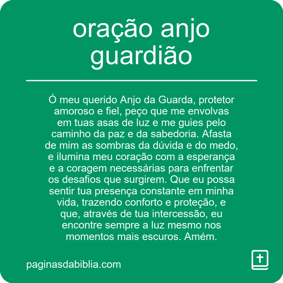 oração anjo guardião