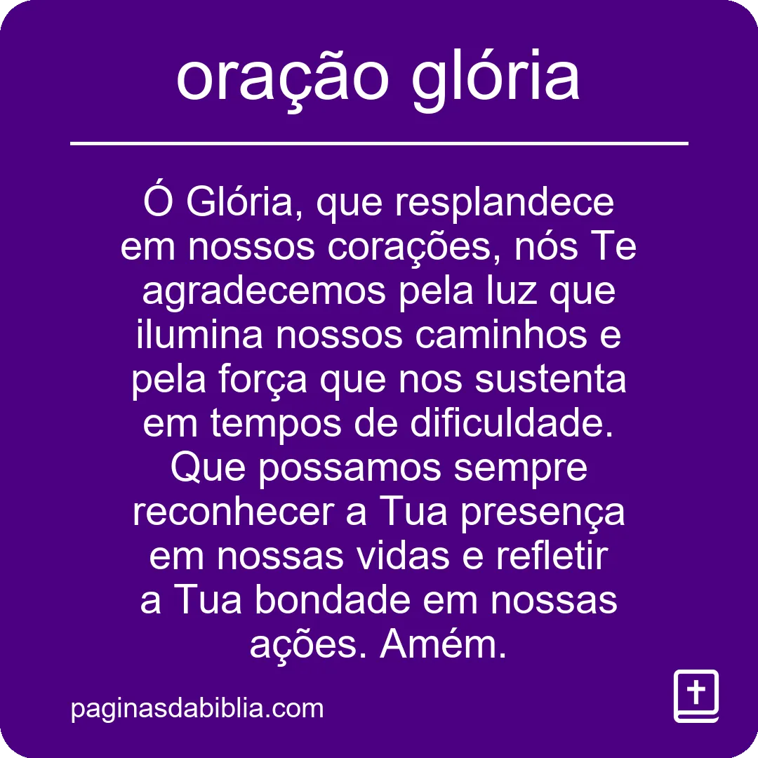 oração glória