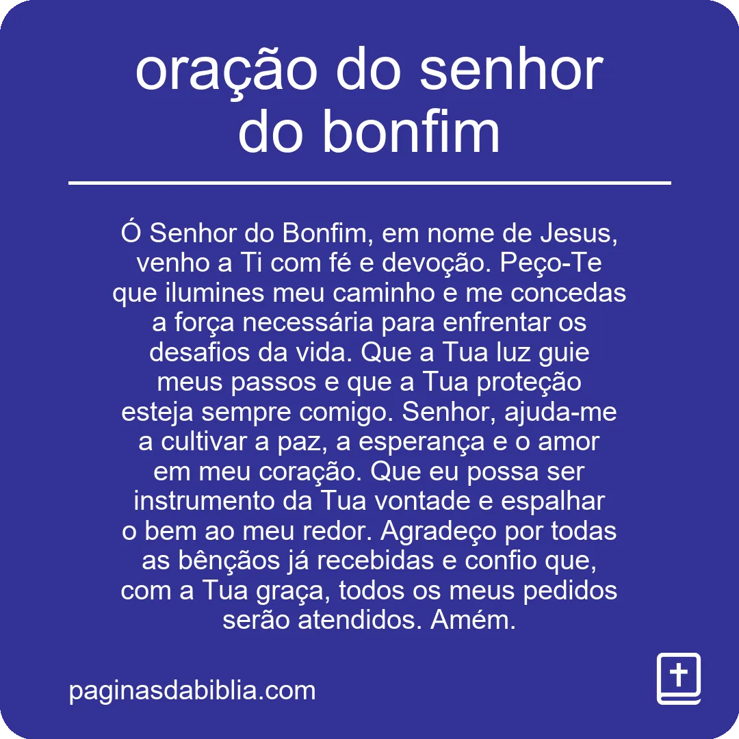 oração do senhor do bonfim