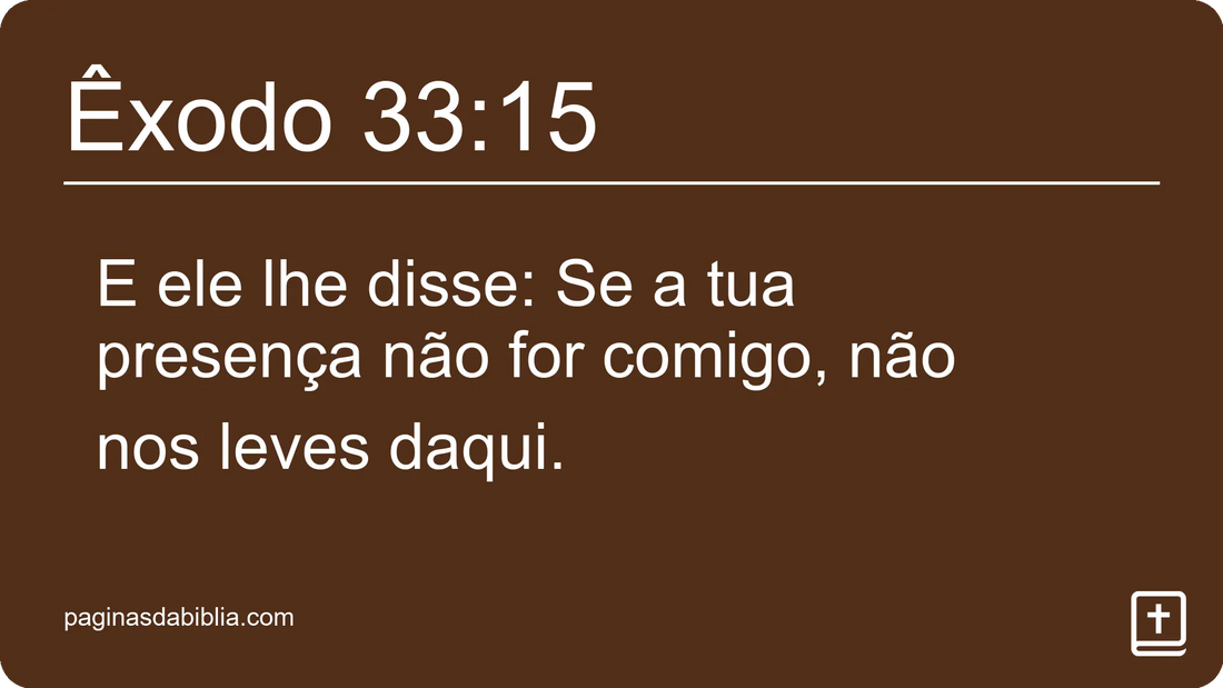 Êxodo 33:15