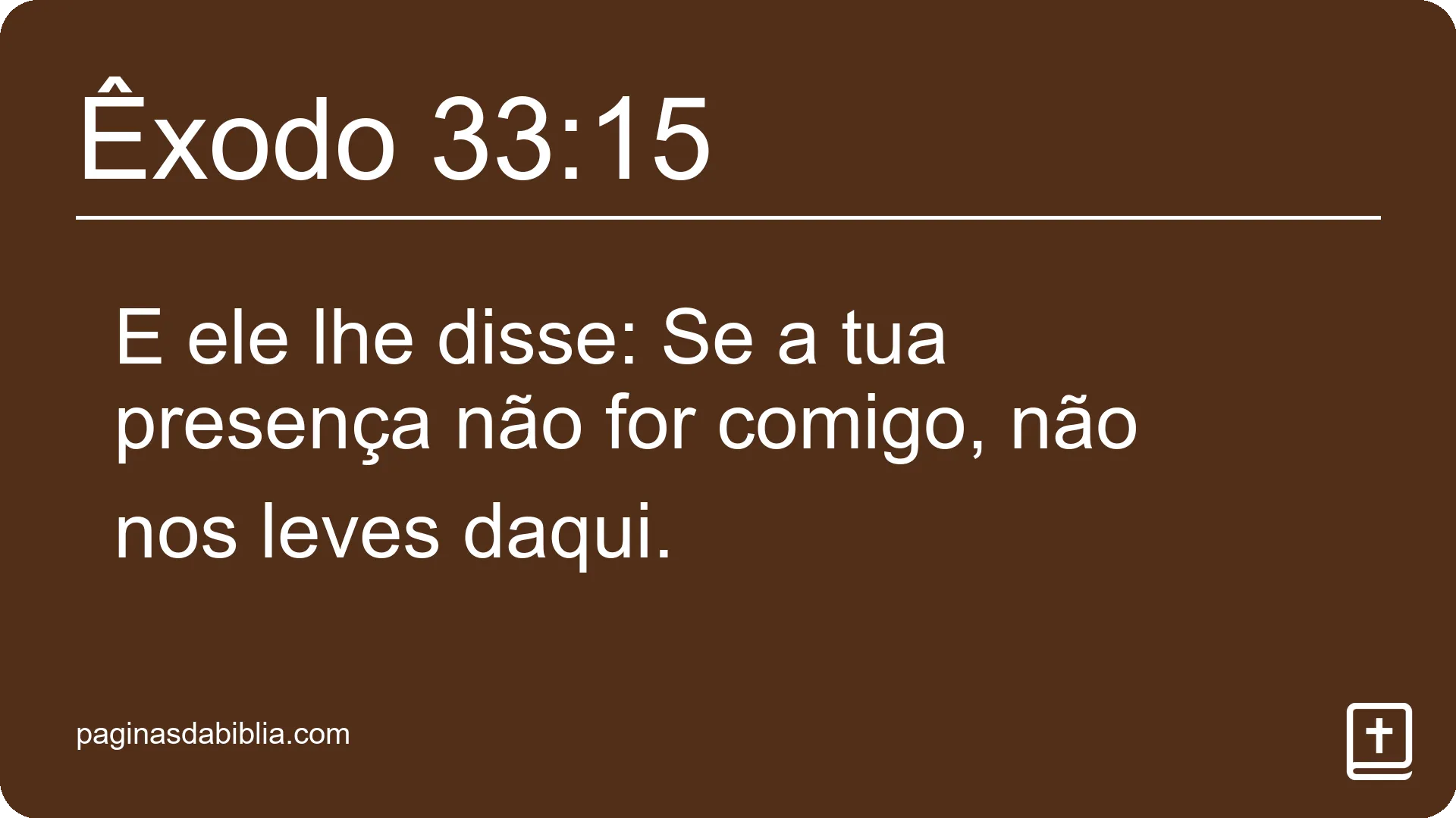 Êxodo 33:15