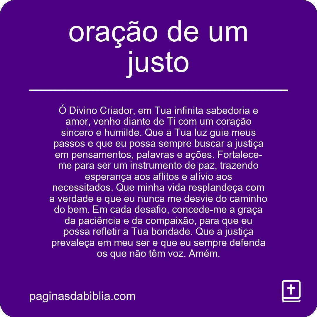 oração de um justo