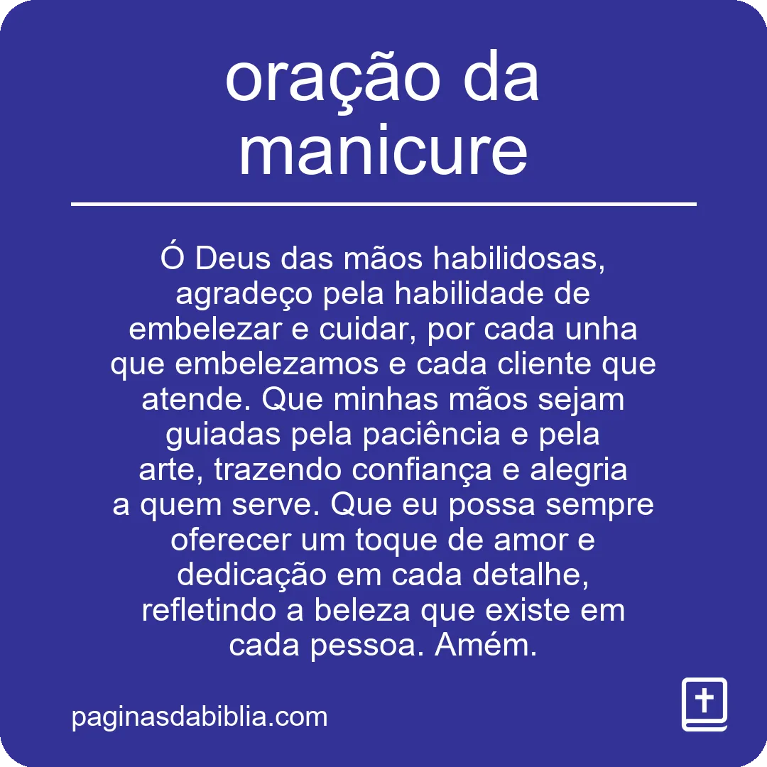 oração da manicure