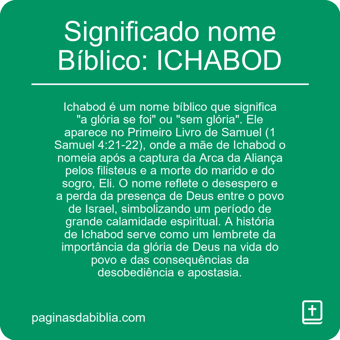 Significado nome Bíblico: ICHABOD