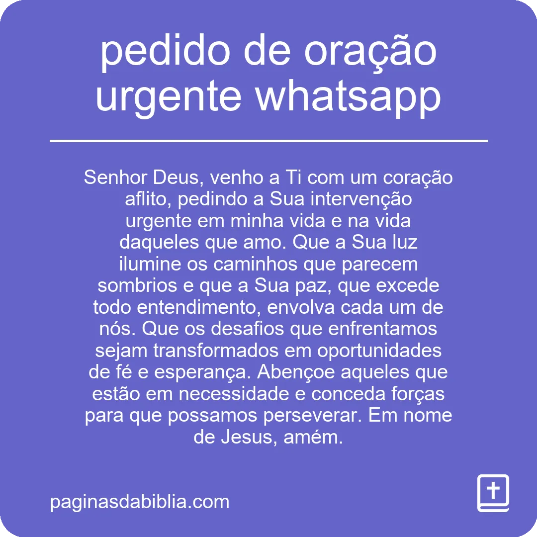 pedido de oração urgente whatsapp