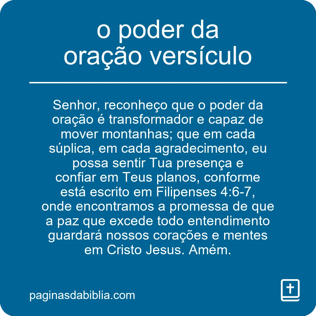 o poder da oração versículo