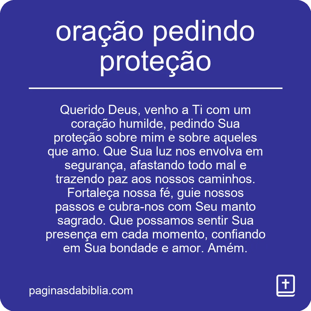 oração pedindo proteção