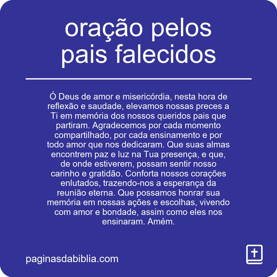 oração pelos pais falecidos