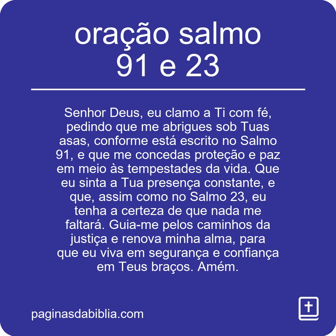 oração salmo 91 e 23