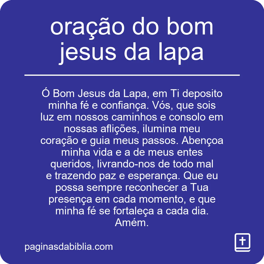 oração do bom jesus da lapa