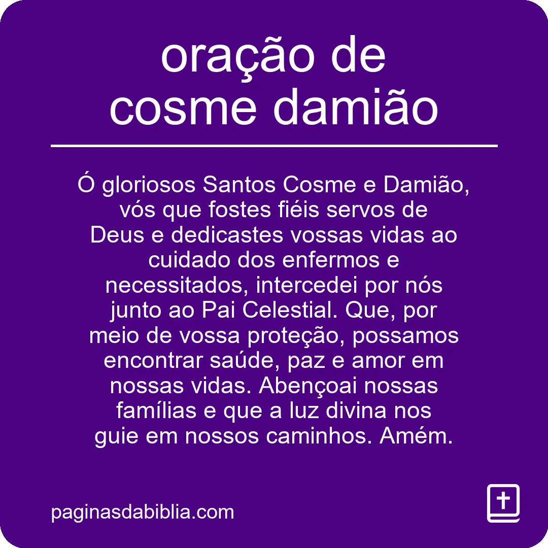 oração de cosme damião