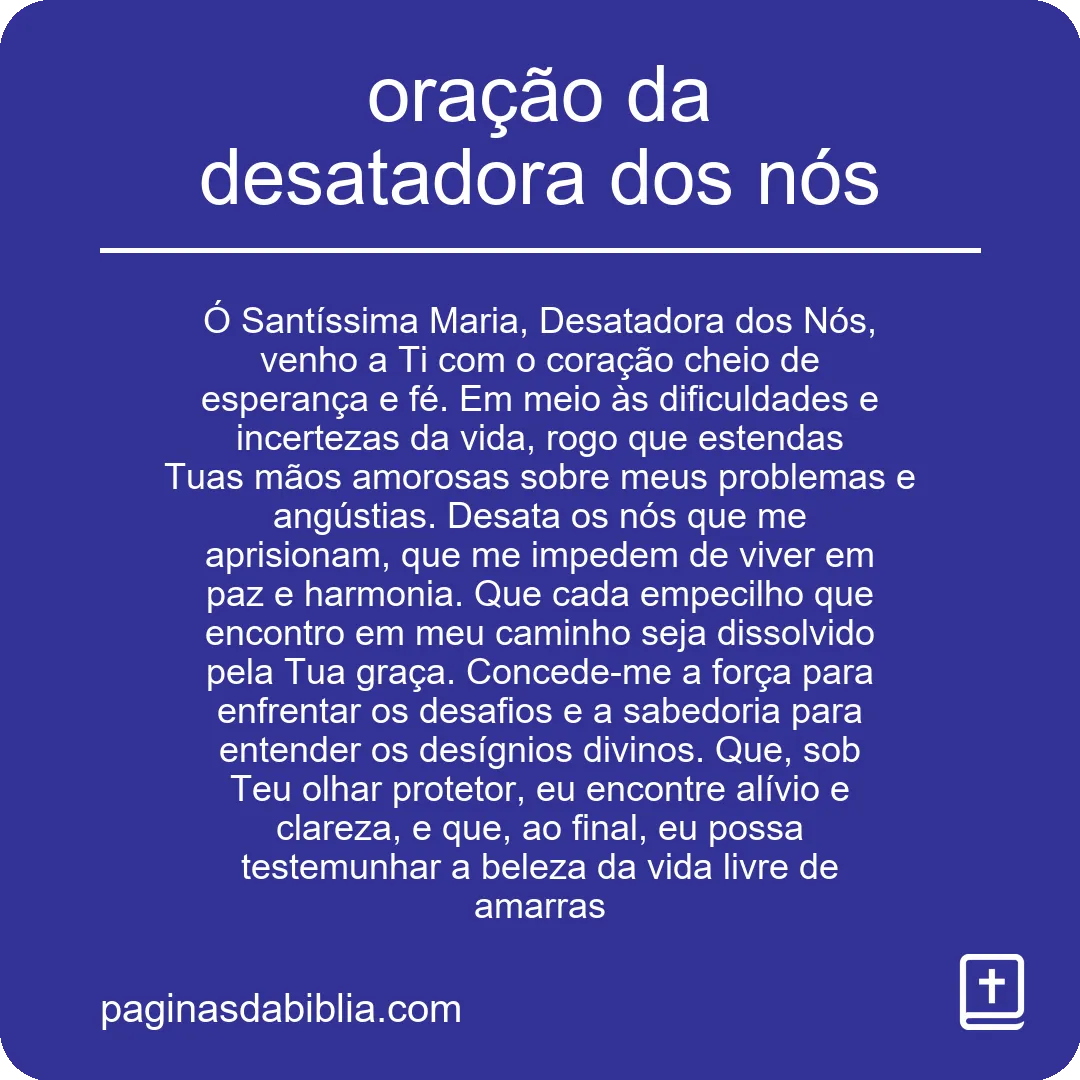 oração da desatadora dos nós