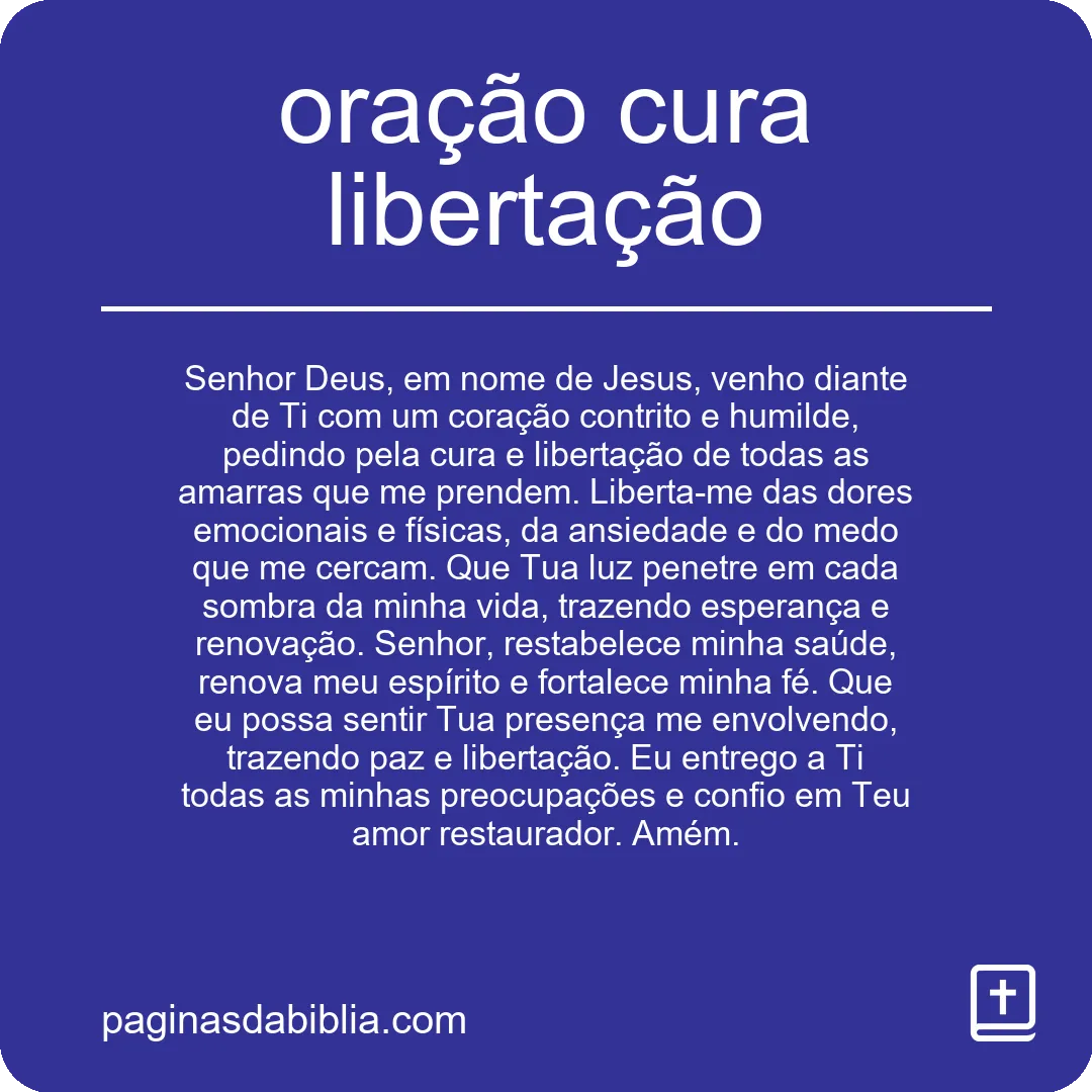 oração cura libertação