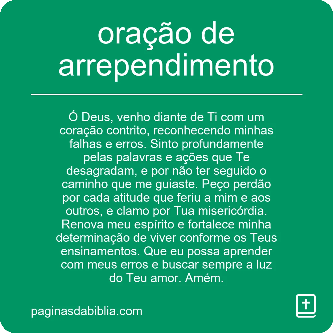 oração de arrependimento