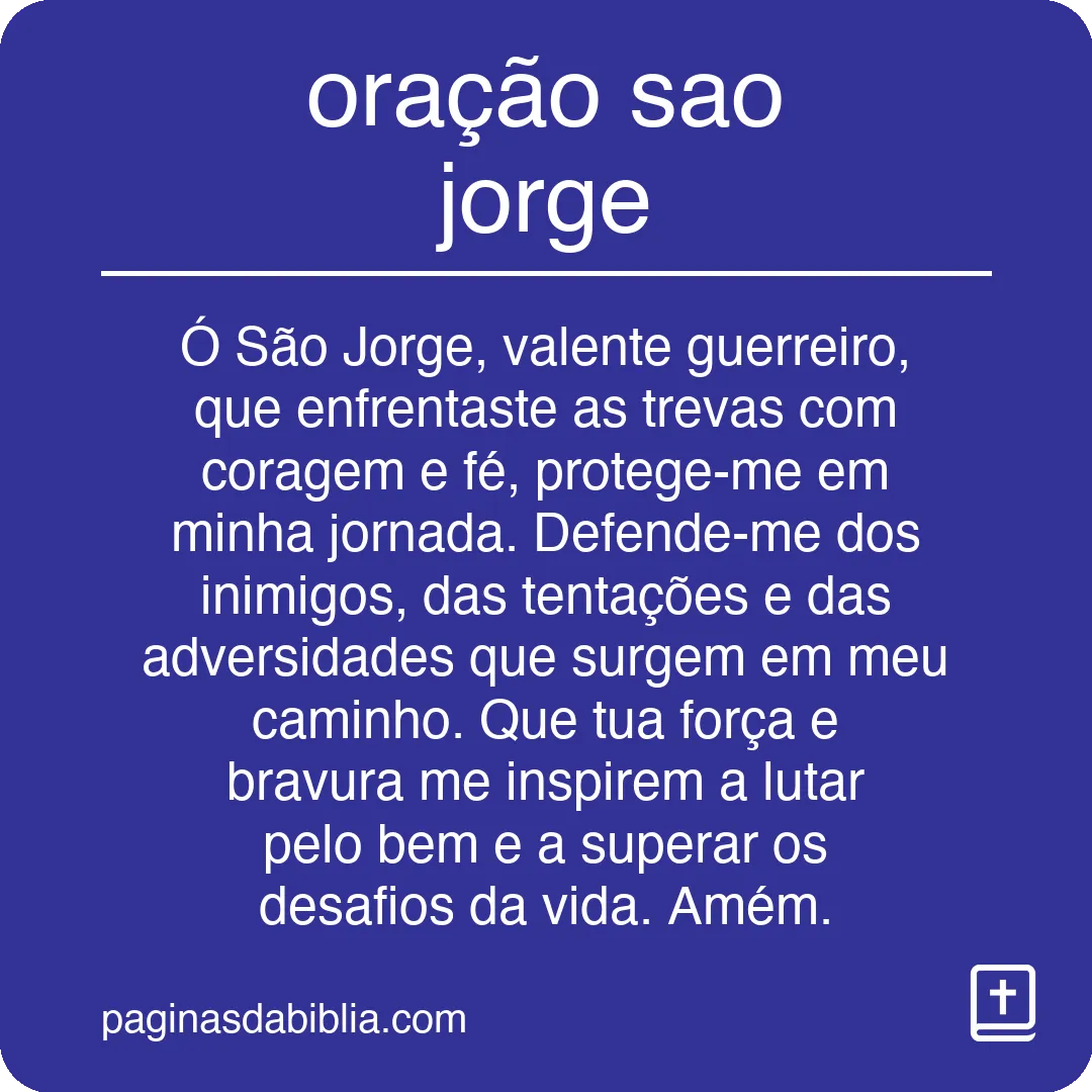 oração sao jorge