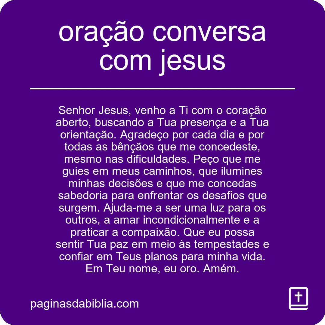 oração conversa com jesus