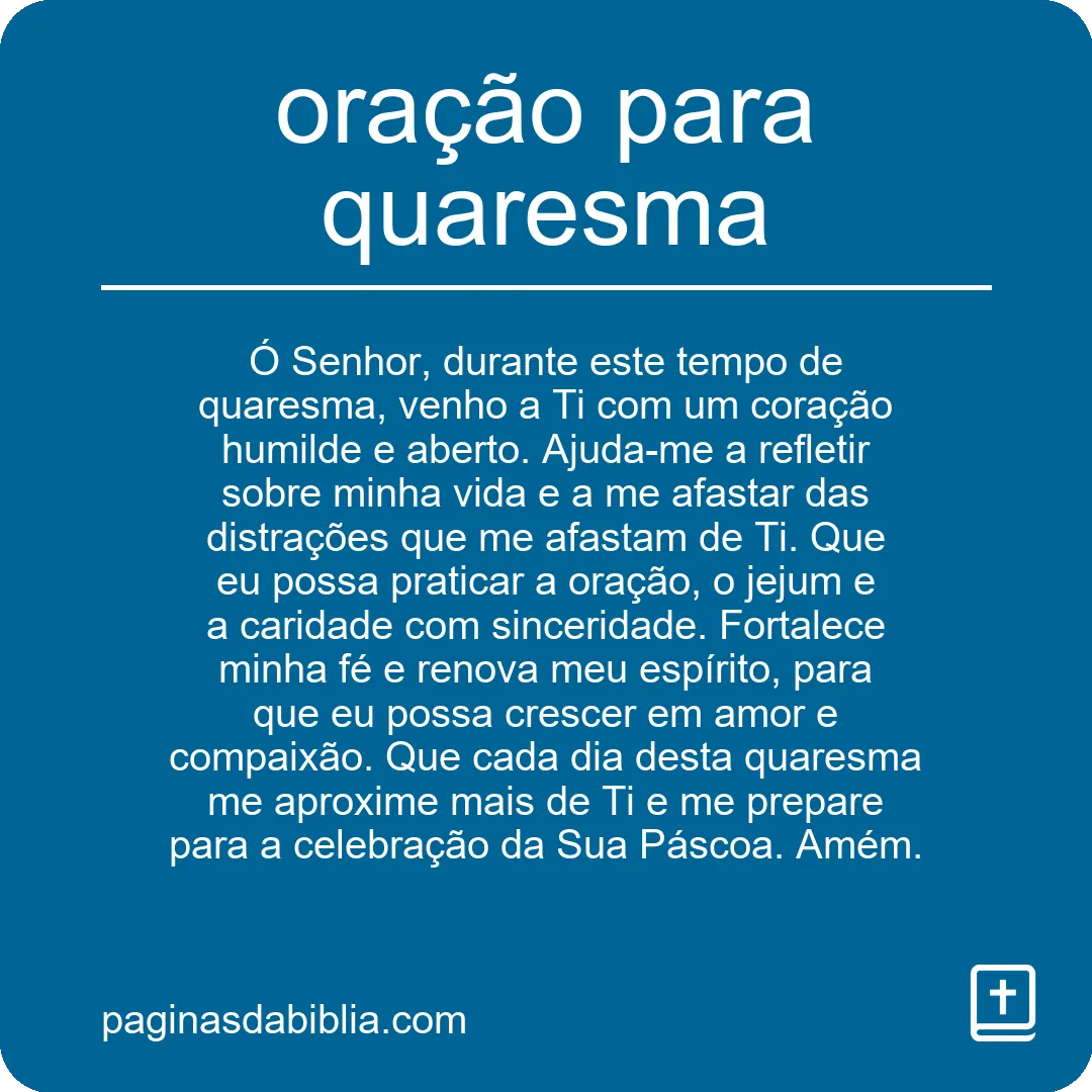 oração para quaresma