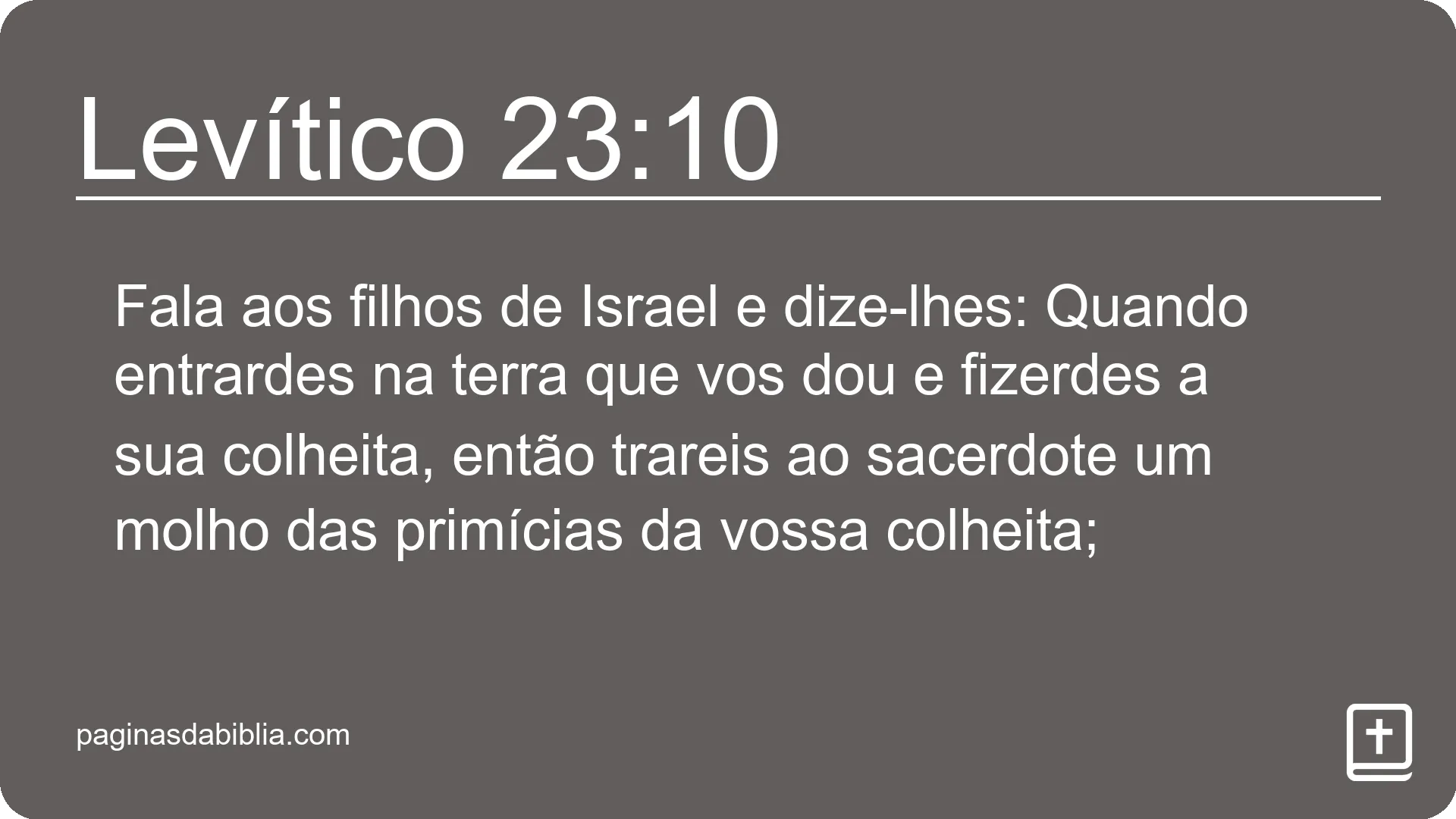 Levítico 23:10