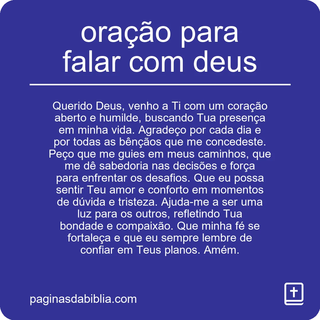 oração para falar com deus