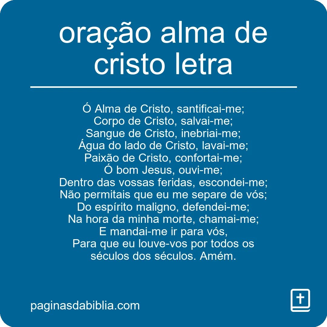 oração alma de cristo letra