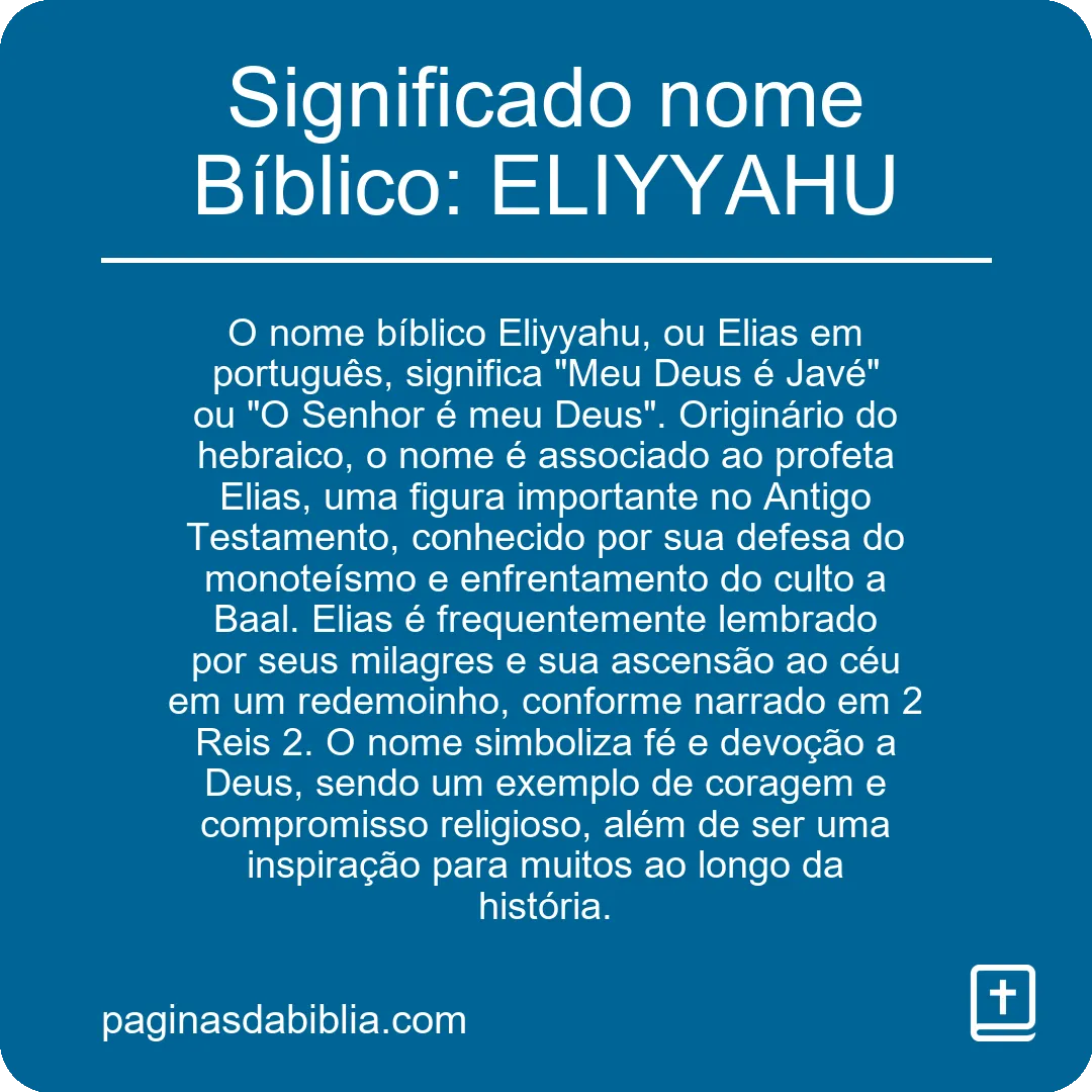 Significado nome Bíblico: ELIYYAHU